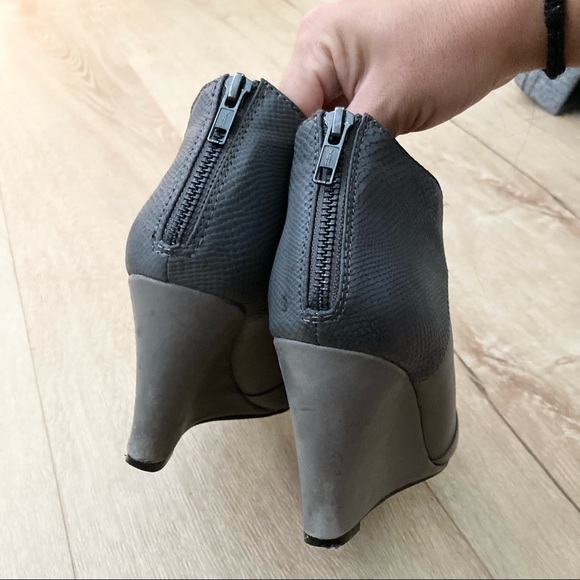 Aldo Gray Leather Wedge Booties - Picture 5 of 8